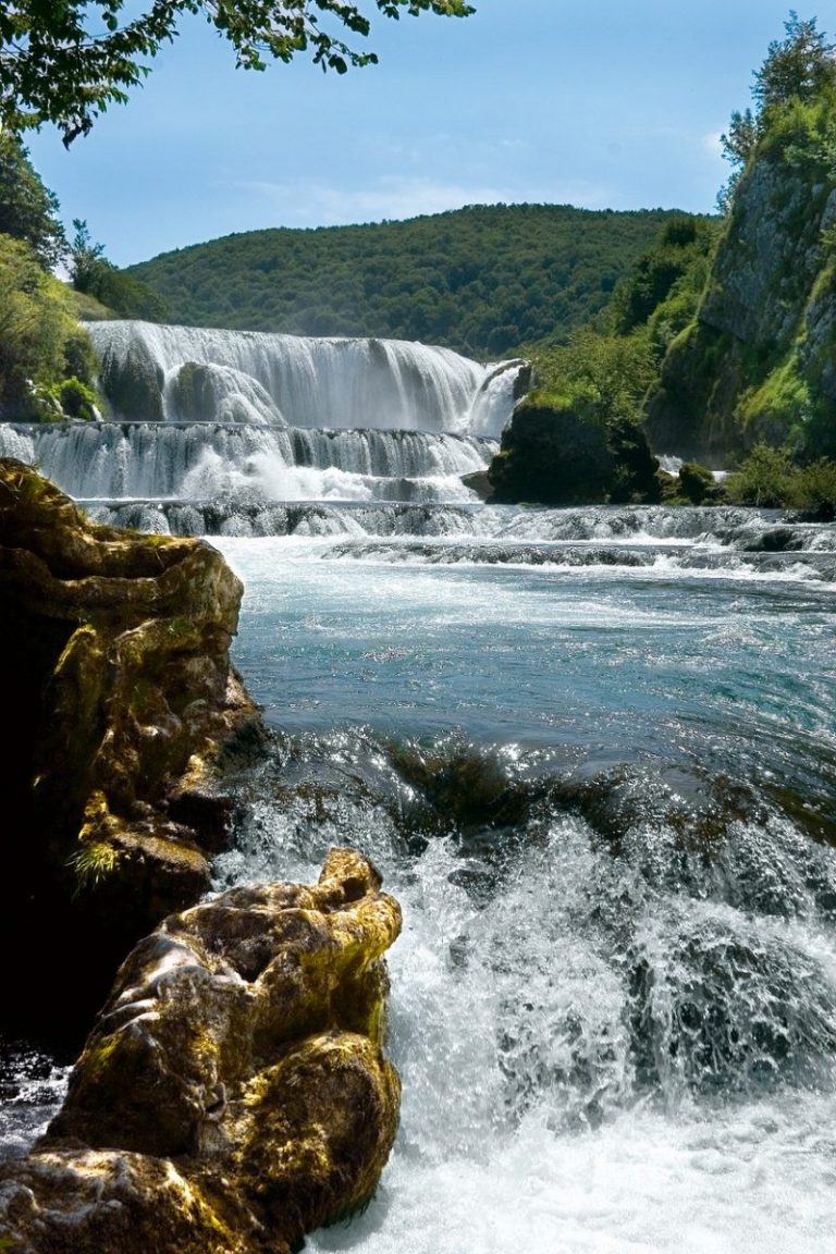 una river, waterfall, nature, bosnia